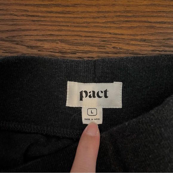 Pact Charcoal Knit Pants Size Large Organic Cotton Sweats Soft Comfy Sustainable - Picture 7 of 12